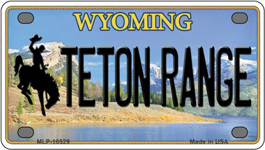 Teton Range Wyoming Novelty Mini Metal License Plate Tag