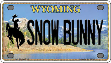 Snow Bunny Wyoming Novelty Mini Metal License Plate Tag