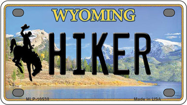 Hiker Wyoming Novelty Mini Metal License Plate Tag