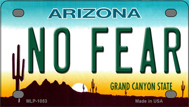 No Fear Arizona Novelty Mini Metal License Plate Tag