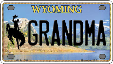 Grandma Wyoming Novelty Mini Metal License Plate Tag