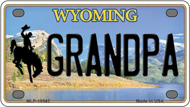 Grandpa Wyoming Novelty Mini Metal License Plate Tag