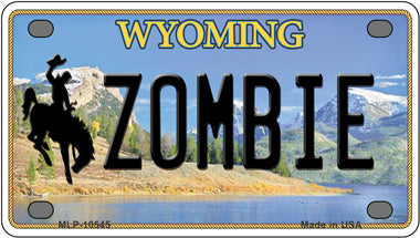 Zombie Wyoming Novelty Mini Metal License Plate Tag