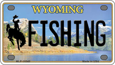 Fishing Wyoming Novelty Mini Metal License Plate Tag