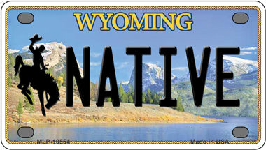 Native Wyoming Novelty Mini Metal License Plate Tag