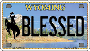 Blessed Wyoming Novelty Mini Metal License Plate Tag