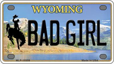 Bad Girl Wyoming Novelty Mini Metal License Plate Tag