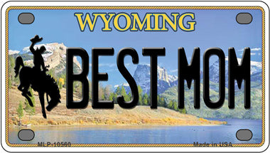 Best Mom Wyoming Novelty Mini Metal License Plate Tag