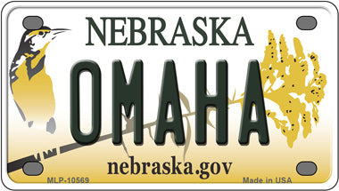 Omaha Nebraska Novelty Mini Metal License Plate Tag