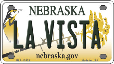 La Vista Nebraska Novelty Mini Metal License Plate Tag