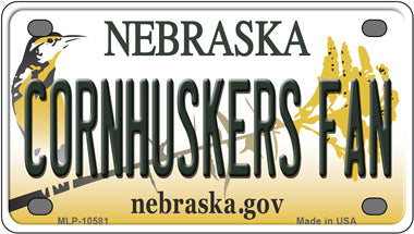 Cornhuskers Fan Nebraska Novelty Mini Metal License Plate Tag