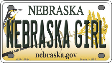 Nebraska Girl NE Novelty Mini Metal License Plate Tag