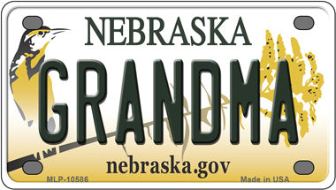 Grandma Nebraska Novelty Mini Metal License Plate Tag