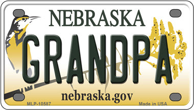 Grandpa Nebraska Novelty Mini Metal License Plate Tag
