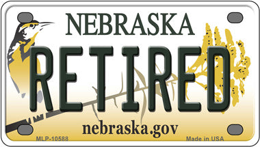 Retired Nebraska Novelty Mini Metal License Plate Tag