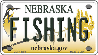 Fishing Nebraska Novelty Mini Metal License Plate Tag