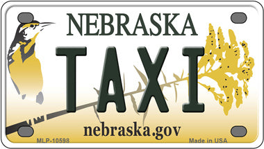 Taxi Nebraska Novelty Mini Metal License Plate Tag