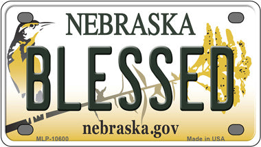 Blessed Nebraska Novelty Mini Metal License Plate Tag