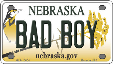 Bad Boy Nebraska Novelty Mini Metal License Plate Tag