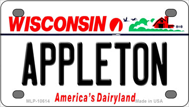 Appleton Wisconsin Novelty Mini Metal License Plate Tag