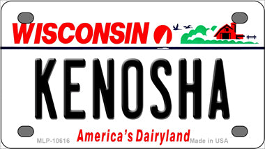 Kenosha Wisconsin Novelty Mini Metal License Plate Tag