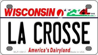 La Crosse Wisconsin Novelty Mini Metal License Plate Tag