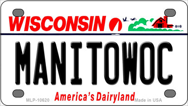 Manitowoc Wisconsin Novelty Mini Metal License Plate Tag