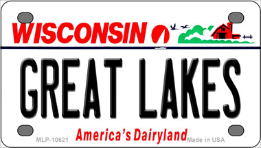 Great Lakes Wisconsin Novelty Mini Metal License Plate Tag