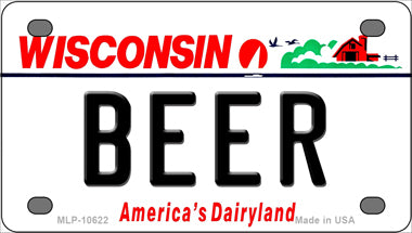 Beer Wisconsin Novelty Mini Metal License Plate Tag