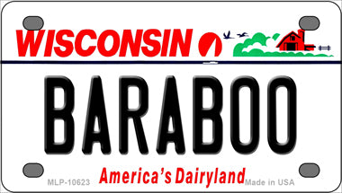 Baraboo Wisconsin Novelty Mini Metal License Plate Tag