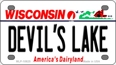 Devils Lake Wisconsin Novelty Mini Metal License Plate Tag