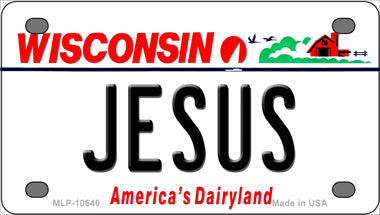 Jesus Wisconsin Novelty Mini Metal License Plate Tag