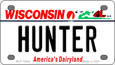 Hunter Wisconsin Novelty Mini Metal License Plate Tag