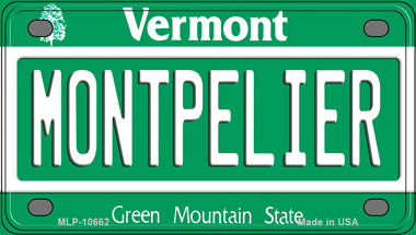 Montpelier Vermont Novelty Mini Metal License Plate Tag