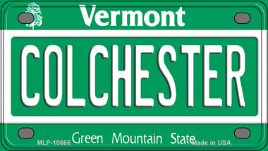 Colchester Vermont Novelty Mini Metal License Plate Tag