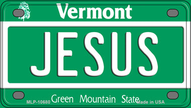 Jesus Vermont Novelty Mini Metal License Plate Tag