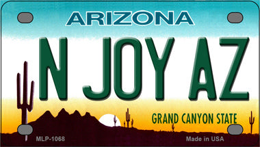 N Joy Arizona Novelty Mini Metal License Plate Tag
