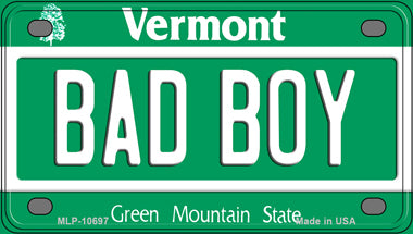 Bad Boy Vermont Novelty Mini Metal License Plate Tag