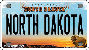 North Dakota ND Novelty Mini Metal License Plate Tag