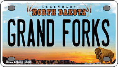Grand Forks North Dakota Novelty Mini Metal License Plate Tag