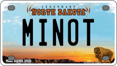 Minot North Dakota Novelty Mini Metal License Plate Tag