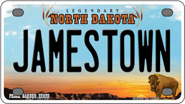 Jamestown North Dakota Novelty Mini Metal License Plate Tag