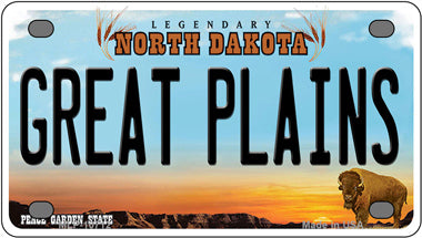 Great Plains North Dakota Novelty Mini Metal License Plate Tag