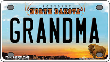 Grandma North Dakota Novelty Mini Metal License Plate Tag