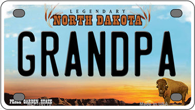 Grandpa North Dakota Novelty Mini Metal License Plate Tag