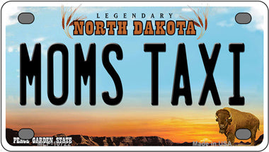 Moms Taxi North Dakota Novelty Mini Metal License Plate Tag