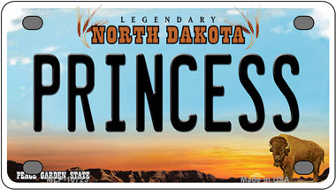 Princess North Dakota Novelty Mini Metal License Plate Tag