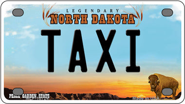 Taxi North Dakota Novelty Mini Metal License Plate Tag