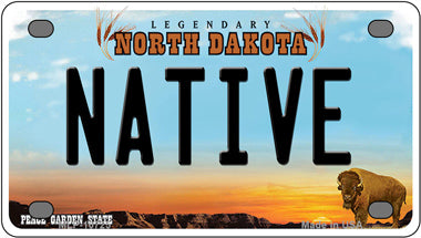 Native North Dakota Novelty Mini Metal License Plate Tag