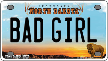 Bad Girl North Dakota Novelty Mini Metal License Plate Tag